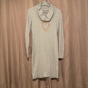 Gray turtle neck dress.